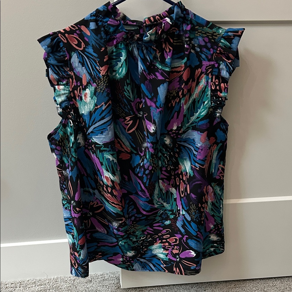 Elegant Multicolor Ruffle Blouse